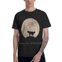 Siberian Husky T-Shirt Men Novelty T Shirt Short Sleeve Cotton Wolf Moon Tshirt Cool Tees Tops Harajuku Streetwear