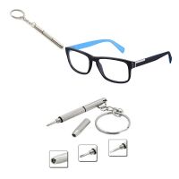 Eyeglass Screwdriver Portable Stainless Steel Keychain Screwdriver Eyeglass Sunglasses Watch Screwdriver 3 In 1 Repair Kit Tools 【BYUE】