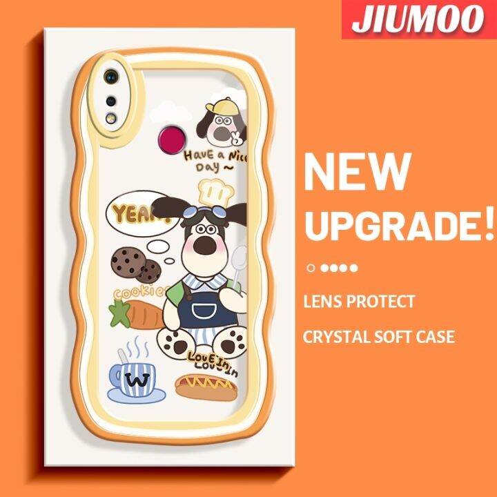 เคส-jiumoo-สำหรับ-realme-3-pro-เคส3i-realme-การ์ตูนสุนัขทำอาหารแฟชั่นขอบคลื่นดีไซน์ใหม่เคสโทรศัพท์แบบใสน่ารักเลนส์กล้องถ่ายรูปเคสป้องกันซิลิโคนเคสใสกันกระแทก