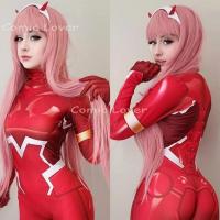 Darling in the Franxx 02 Bodysuit Cosplay Costumes Jumpsuit Zero Two Anime Wig Women Halloween Party Carnival Catsuit