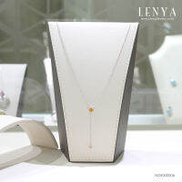 Lenya Jewelry  สร้อยคอเงินแท้ 925 ประดับพลอยสีเหลือง ซิทริน ( Citrine ) ชุบโรเดียม ดีไซน์เรียบหรู สไตล์เกาหลี ญี่ปุ่นเพิ่มเสน่ห์ความน่ารักสดใส ในตัวคุณ