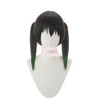 Anime Love Live! Takasaki Yu Cosplay Black Green Gradient tails Heat Resistant Synthetic Hair Halloween Party + Free Wig Cap