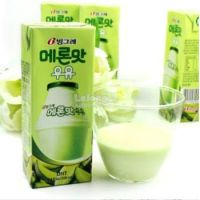 bingrae melon flavor milk นมเมล่อนเกาหลี 200g สินค้ายอดนิยม อร่อยมากต้องลอง 빙그레 메론맛 우유