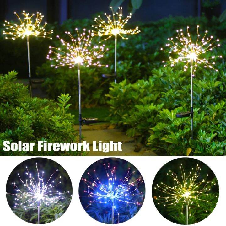 ♥【Readystock】 + FREE Shipping+ COD ♥ 90/120/ LED Solar Firework Light ...