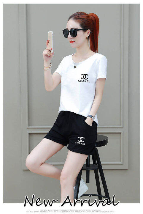 ปลีก-ส่ง-ชุดเซ็ทผู้หญิงเสื้อ-กางเกงขาสั้น-ชุดแฟชั่นผู้หญิง-ชุดกีฬาผู้หญิงสไตล์เกาหลี-mm324-yy324