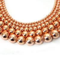 346810mm Natural Stone Beads Rose Gold Silver Black Hematite Bead Round Loose Beads For Jewelry Making DIY celet Necklace