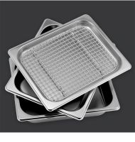 GN pan mesh net BBQ net Stainless steel basin oil rack pot filter rectangular plate box frying basket baking shaker tub strainer Mesh Covers