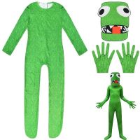Halloween Childrens Costume ROBLOX Rainbow Friends Green Monster Holiday Party Cosplay Style Jumpsuit