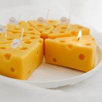 Cheese Shaped Scented Candles Yellow Cake Aromatherapy Candle Relaxing Birthday Gift Home Decoration Bedroom Ornament