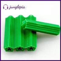 JUNGLEPIA สกรูก่ออิฐพลาสติก200ชิ้นสีเขียว8มม. X 26มม. ท่อขยายตัวยึดด้วยตนเองการก่อสร้างทางวิศวกรรม