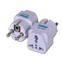 Universal 2 Pin UK US AU To EU EURO France Germany Korea Travel AC Plug Adapter เกาหลี