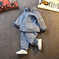 2021Childrens clothing childrens denim suit autumn clothing 2020 new foreign style big childrens net red fashionable two-piece