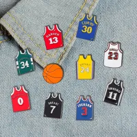 【YF】 Fashion Basketball Jersey Brooch Enamel Pin Sportswear Jacket Badge Jewelry Accessories