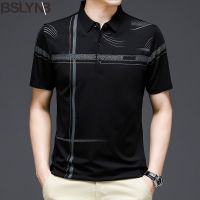 Summer Mens Short Sleeve Polo Shirt Turn-Down Collar Business Casual Ice Silk Polo TShirt Towels