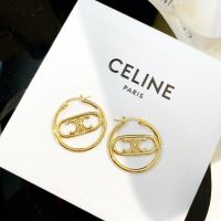 Celine ต่างหูแฟชั่น แบบกลวง ทรงโค้ง หรูหรา