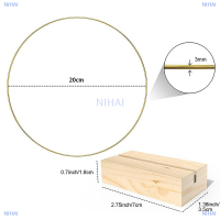 NIHAI ห่วงแหวนดอกไม้โลหะสีทองสำหรับงานแต่งงานของตกแต่งชิ้นกลางโต๊ะพวงมาลัยดอกไม้ประดิษฐ์พวงหรีดแบบ DIY