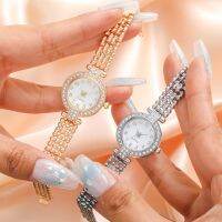 【July】 Foreign trade explosion cross-border best-selling fashion diamond-encrusted thin steel belt watch diamond digital time for women