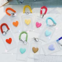 【CC】✸☄  Credit Cards Bank ID Card Holders Transparent Student Bus Cover with Keychain