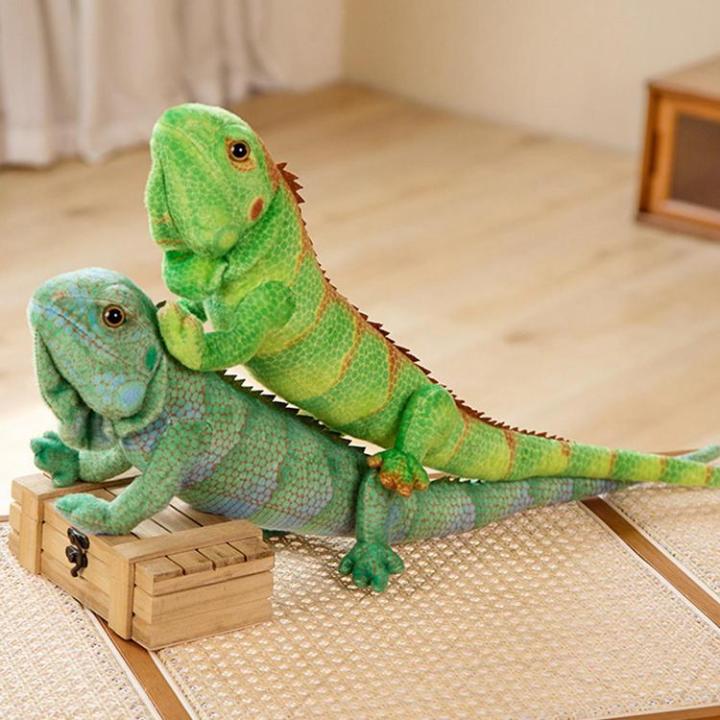 plush-realistic-iguana-animal-figurines-reptile-animal-figures-doll-soft-cartoon-cushion-pillow-gifts-for-children-kids-boys-girls-suitable