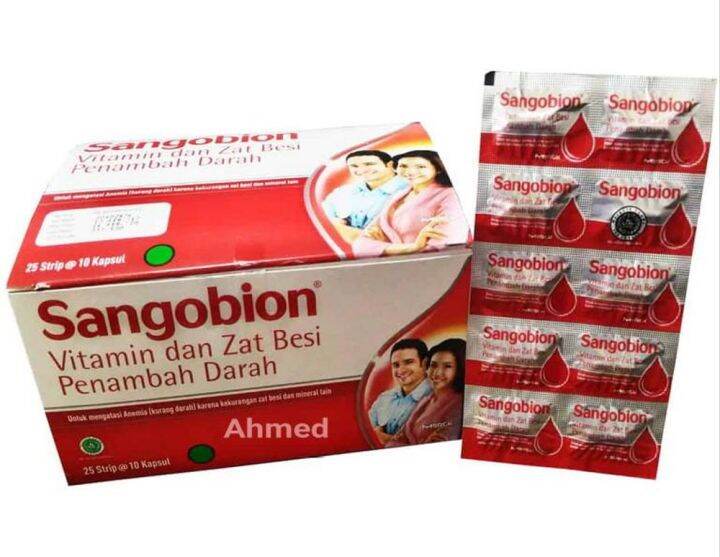 Sangobion Kapsul 1 Box Isi 25 Strip / Vitamin Penambah Darah Isi 25 ...