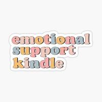 Emotional Support Kindle 5PCS Stickers for Window Funny Laptop Living Room Wall Art Anime Cute Water Bottles Luggage Background