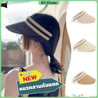 BizHome หมวก​สานครึ่งหัว หมวกสานกันแดด สไตล์เกาหลี  Sun hat