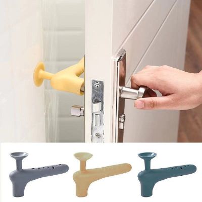 【cw】 Silicone Door Handle Cover Anti collision Baby Safety Noiseless Cup Doorknob Knob ！