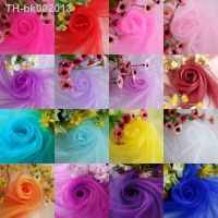 ✱♟ 500cmx48cm Birthday Event Wedding Party Fabric Wedding Decorations Crystal Tulle Roll Organza Sheer Gauze Girls Made Dolls Dyed