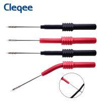 Cleqee เข็มเครื่องเจาะสุญญากาศพีวีซีแบบนิ่ม4ชิ้น P5009โพรบทดสอบมัลติมิเตอร์แบบไม่ทำลายสีแดง/สีดำ