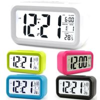 ▽♙✢ ph.sg Battery Alarm Clock Operated LCD Display Digital Smart Small Snooze Temperature