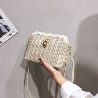 ??????Fairy Bag Women S Messenger Bag Shoulder Shell Straw Bag Plain Color