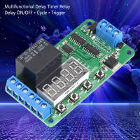 12V Dual Channel Multifunctional DPDT Delay Timer สวิตช์ควบคุมเวลารีเลย์ DR42A01