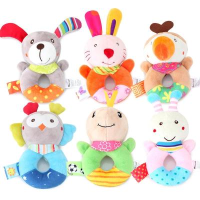 Plush toy cute animal rattle baby education baby cartoon plush doll baby toy rattle soothing puzzle baby toy baby 0-3 years old