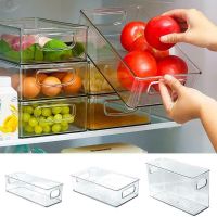 Morris8 New Refrigerator Organizer Bin Stackable Fridge Food Storage Box With Handle Clear Plastic Pantry Freezer Tool