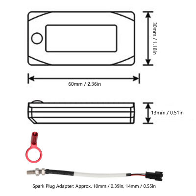 เครื่องวัดอุณหภูมิรถจักรยานยนต์แบบดิจิตอล DC12V กันน้ำรถจักรยานยนต์เกจวัดอุณหภูมิพร้อมแฟลชเตือนสำหรับการเดินทาง