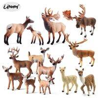 Figurines MooseElkreindeerAlpacaSika deer Figures Decoration Toppers