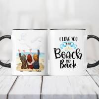 Personalized Mug Best Friends Besties Up to 5 girls I Love You To The Beach And Back Custom Made Coffee Cups Mugs RR2039