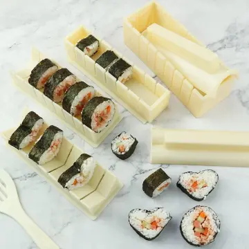 Sushi Making Kit Deluxe Edition Plastic Sushi Maker Tool Complete DIY Home  Sushi Tool Rectangle Japanese Sushi Maker DIY Onigiri Rice Roll Mold