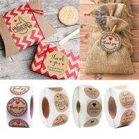 500PCS/roll DIY Round Kraft Paper Sticker Thank You Cake Decoration Party Gift Seal Label Craft