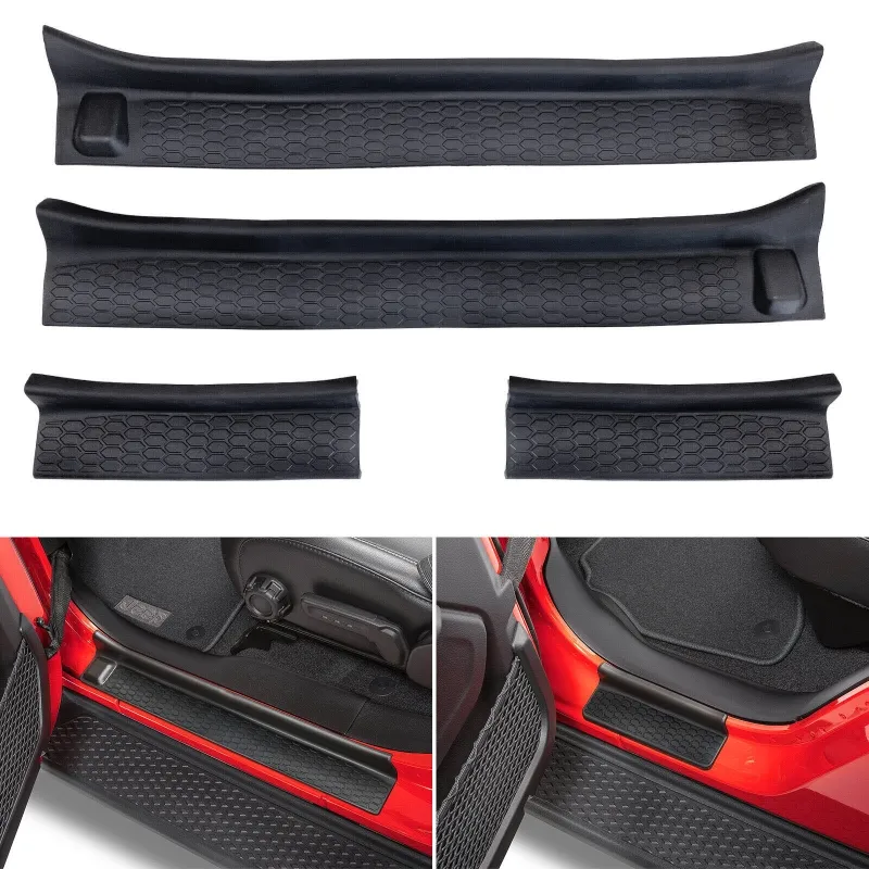 4pcs Door Sill Guards Kit Black Rubber Door Entry Guards for Jeep Wrangler  JL JLU 2018-2022 / Jeep Gladiator JT 2020-2022 Door Sill Protector  Replacement | Lazada PH