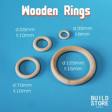 100pcs Wood Rings Natural Wood Rings For Craft 55mm Rings Solid Wood Rings  For Diy Crafts And Jewelry Making