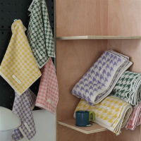 Classic Houndstooth Plaid Towel 100 Cotton Bath Face Hand Square Towel Sets Super Soft Absorbent Bathroom Home Travel Towels