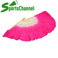 sportschannel Colorful Silk Veil Folk Art Chinese Belly Dance Dancing Bamboo Short Fan