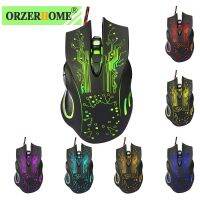 ORZERHOME เกมแบ็คไลท์ LED แบบมีสายเมาส์สำหรับเครื่องพีซีปรับได้5500DPI เมาส์เกมเมอร์ตามหลักสรีรศาสตร์เมาส์ USB สาย RGB อุปกรณ์แล็ปท็อป Shensong