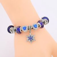 Dark Blue Snowflake celets Royal Blue Love Crystal celet for Men Jewelry