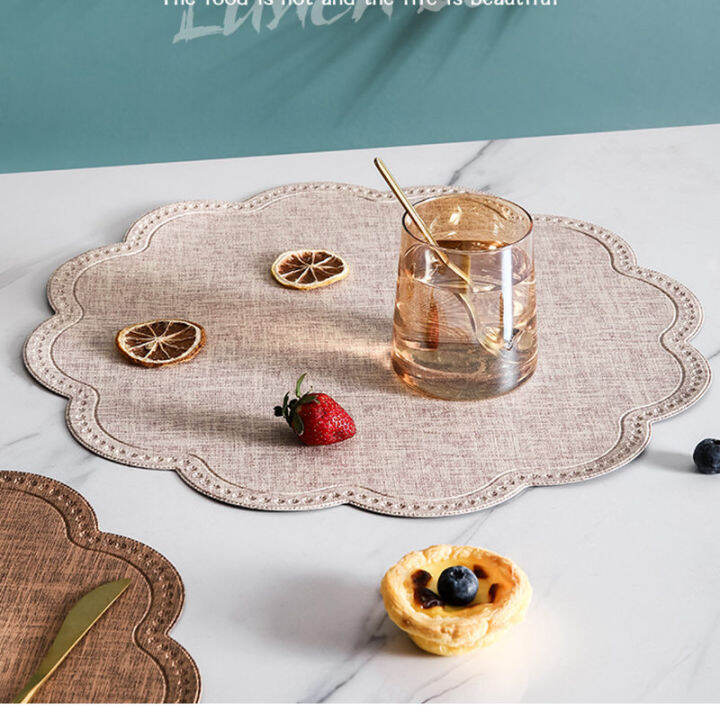 Loftyan LinenLike Placemat For Dinner Table Plastic Cup Mat Oil proof