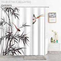 【CW】☢♨✌  Ink Painting Leaves Shower Curtains Set Mountain Landscape Curtain