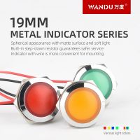 19mmBall head LED Metal Indicator light IK10 19mm waterproof Signal lamp with wire 6V 12V 24V 220v