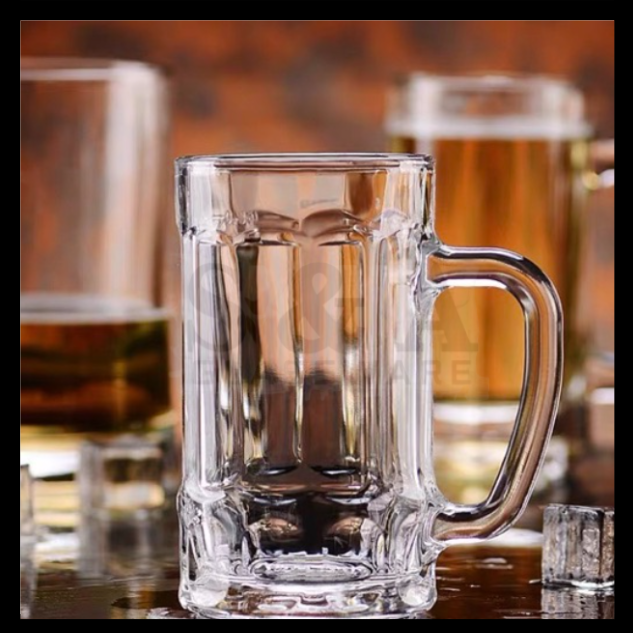 Heavy base 300ml clear cheap glass beer mugs for sale