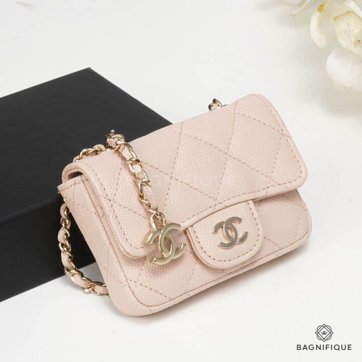 CHANEL MINI CROSSBODY BIEGE CAVIAR GHW Lazada.co.th